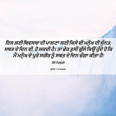 Picture 06 - ਯੂਹੰਨਾ 7:23 PANIRV - ਇਸ ਲਈ ਬਿਵਸਥਾ ਦੀ - Bible Verse Picture