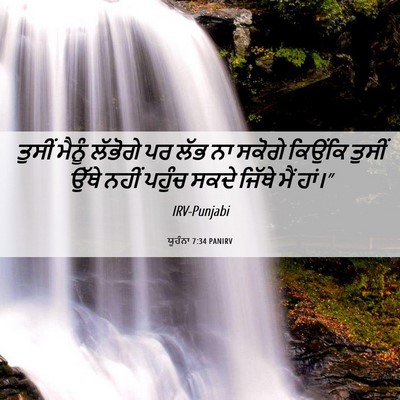 Picture 06 - ਯੂਹੰਨਾ 7:34 PANIRV - ਤੁਸੀਂ ਮੈਨੂੰ - Bible Verse Picture