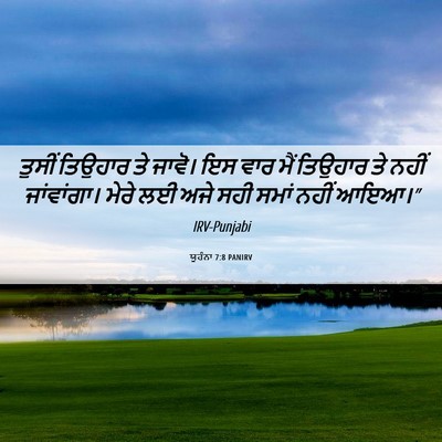 Picture 06 - ਯੂਹੰਨਾ 7:8 PANIRV - ਤੁਸੀਂ ਤਿਉਹਾਰ ਤੇ - Bible Verse Picture