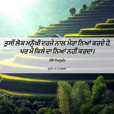 Picture 06 - ਯੂਹੰਨਾ 8:15 PANIRV - ਤੁਸੀਂ ਲੋਕ ਮਨੁੱਖੀ - Bible Verse Picture