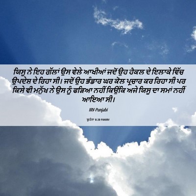 Picture 06 - ਯੂਹੰਨਾ 8:20 PANIRV - ਯਿਸੂ ਨੇ ਇਹ ਗੱਲਾਂ ਉਸ - Bible Verse Picture
