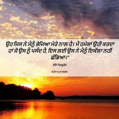 Picture 06 - ਯੂਹੰਨਾ 8:29 PANIRV - ਉਹ ਜਿਸ ਨੇ ਮੈਨੂੰ - Bible Verse Picture