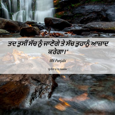 Picture 06 - ਯੂਹੰਨਾ 8:32 PANIRV - ਤਦ ਤੁਸੀਂ ਸੱਚ ਨੂੰ - Bible Verse Picture