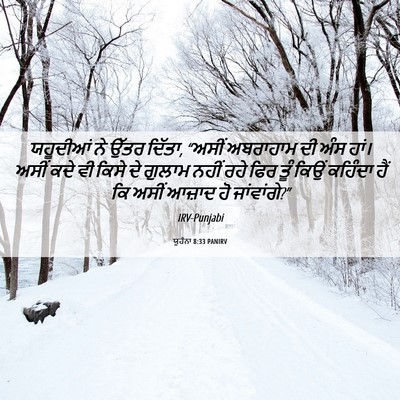 Picture 06 - ਯੂਹੰਨਾ 8:33 PANIRV - ਯਹੂਦੀਆਂ ਨੇ ਉੱਤਰ - Bible Verse Picture