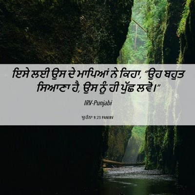 Picture 06 - ਯੂਹੰਨਾ 9:23 PANIRV - ਇਸੇ ਲਈ ਉਸ ਦੇ ਮਾਪਿਆਂ - Bible Verse Picture