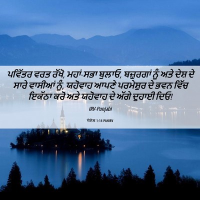 Picture 06 - ਯੋਏਲ 1:14 PANIRV - ਪਵਿੱਤਰ ਵਰਤ ਰੱਖੋ, - Bible Verse Picture