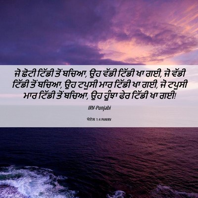 Picture 06 - ਯੋਏਲ 1:4 PANIRV - ਜੋ ਛੋਟੀ ਟਿੱਡੀ ਤੋਂ - Bible Verse Picture
