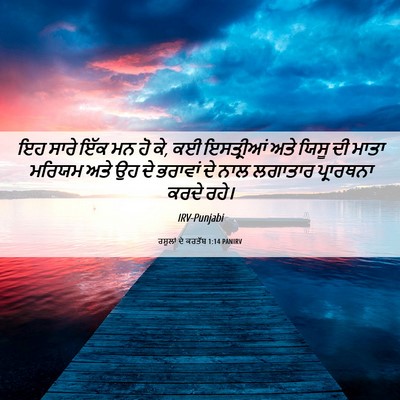 Picture 06 - ਰਸੂਲਾਂ ਦੇ ਕਰਤੱਬ 1:14 PANIRV - ਇਹ ਸਾਰੇ ਇੱਕ ਮਨ ਹੋ - Bible Verse Picture