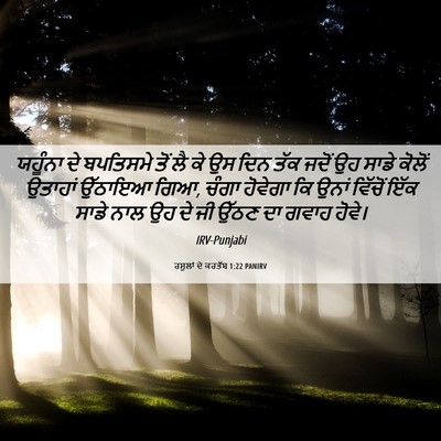 Picture 06 - ਰਸੂਲਾਂ ਦੇ ਕਰਤੱਬ 1:22 PANIRV - ਯਹੂੰਨਾ ਦੇ ਬਪਤਿਸਮੇ - Bible Verse Picture