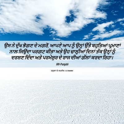 Picture 06 - ਰਸੂਲਾਂ ਦੇ ਕਰਤੱਬ 1:3 PANIRV - ਉਸ ਨੇ ਦੁੱਖ ਭੋਗਣ ਦੇ - Bible Verse Picture