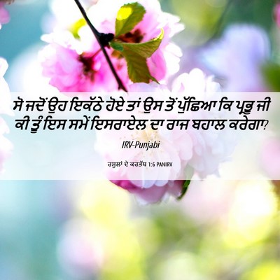 Picture 06 - ਰਸੂਲਾਂ ਦੇ ਕਰਤੱਬ 1:6 PANIRV - ਸੋ ਜਦੋਂ ਉਹ ਇਕੱਠੇ - Bible Verse Picture
