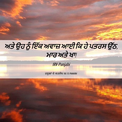 Picture 06 - ਰਸੂਲਾਂ ਦੇ ਕਰਤੱਬ 10:13 PANIRV - ਅਤੇ ਉਹ ਨੂੰ ਇੱਕ - Bible Verse Picture