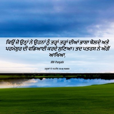 Picture 06 - ਰਸੂਲਾਂ ਦੇ ਕਰਤੱਬ 10:46 PANIRV - ਕਿਉਂ ਜੋ ਉਨ੍ਹਾਂ ਨੇ - Bible Verse Picture