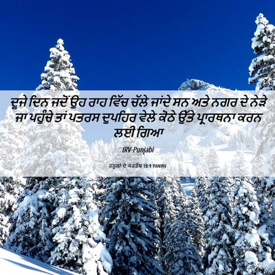 Picture 06 - ਰਸੂਲਾਂ ਦੇ ਕਰਤੱਬ 10:9 PANIRV - ਦੂਜੇ ਦਿਨ ਜਦੋਂ ਉਹ - Bible Verse Picture