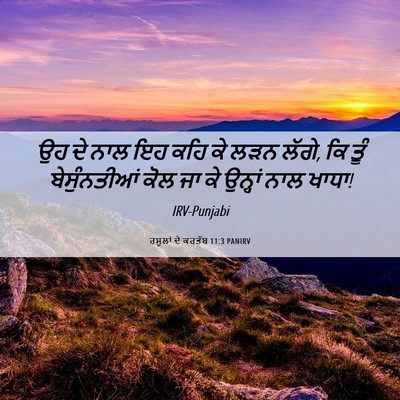 Picture 06 - ਰਸੂਲਾਂ ਦੇ ਕਰਤੱਬ 11:3 PANIRV - ਉਹ ਦੇ ਨਾਲ ਇਹ ਕਹਿ ਕੇ - Bible Verse Picture