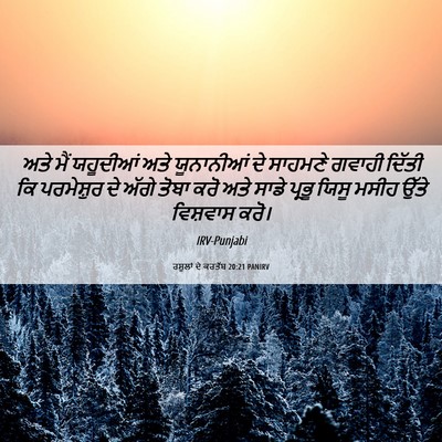 Picture 06 - ਰਸੂਲਾਂ ਦੇ ਕਰਤੱਬ 20:21 PANIRV - ਅਤੇ ਮੈਂ ਯਹੂਦੀਆਂ - Bible Verse Picture