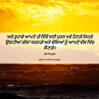 Picture 06 - ਰਸੂਲਾਂ ਦੇ ਕਰਤੱਬ 20:30 PANIRV - ਅਤੇ ਤੁਹਾਡੇ ਆਪਣੇ ਹੀ - Bible Verse Picture