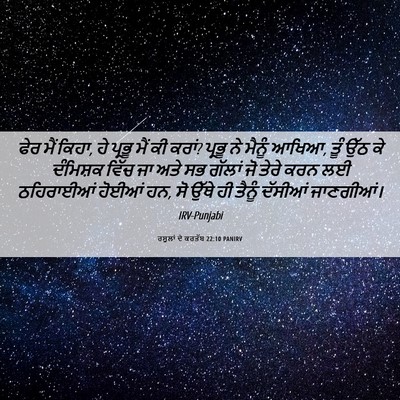 Picture 06 - ਰਸੂਲਾਂ ਦੇ ਕਰਤੱਬ 22:10 PANIRV - ਫੇਰ ਮੈਂ ਕਿਹਾ, ਹੇ - Bible Verse Picture