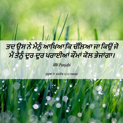 Picture 06 - ਰਸੂਲਾਂ ਦੇ ਕਰਤੱਬ 22:21 PANIRV - ਤਦ ਉਸ ਨੇ ਮੈਨੂੰ ਆਖਿਆ - Bible Verse Picture