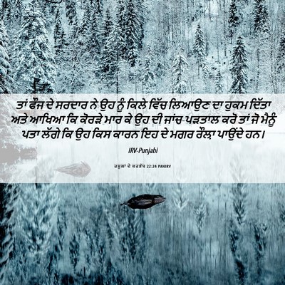 Picture 06 - ਰਸੂਲਾਂ ਦੇ ਕਰਤੱਬ 22:24 PANIRV - ਤਾਂ ਫੌਜ ਦੇ ਸਰਦਾਰ ਨੇ - Bible Verse Picture