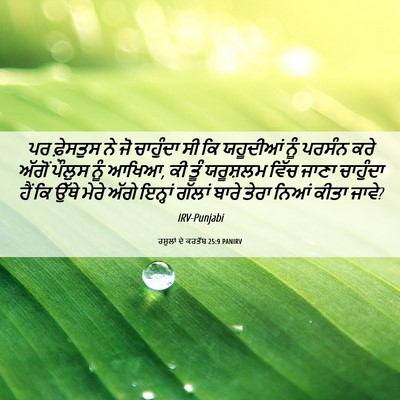 Picture 06 - ਰਸੂਲਾਂ ਦੇ ਕਰਤੱਬ 25:9 PANIRV - ਪਰ ਫ਼ੇਸਤੁਸ ਨੇ ਜੋ - Bible Verse Picture