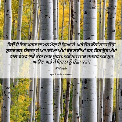 Picture 06 - ਰਸੂਲਾਂ ਦੇ ਕਰਤੱਬ 28:27 PANIRV - ਕਿਉਂ ਜੋ ਇਸ ਪਰਜਾ ਦਾ - Bible Verse Picture