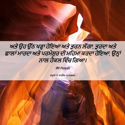 Picture 06 - ਰਸੂਲਾਂ ਦੇ ਕਰਤੱਬ 3:8 PANIRV - ਅਤੇ ਉਹ ਉੱਠ ਖੜ੍ਹਾ - Bible Verse Picture