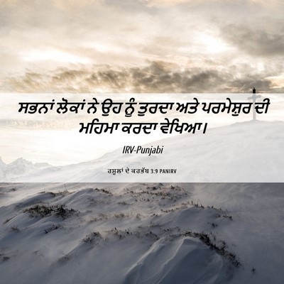 Picture 06 - ਰਸੂਲਾਂ ਦੇ ਕਰਤੱਬ 3:9 PANIRV - ਸਭਨਾਂ ਲੋਕਾਂ ਨੇ ਉਹ - Bible Verse Picture