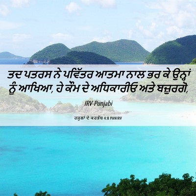Picture 06 - ਰਸੂਲਾਂ ਦੇ ਕਰਤੱਬ 4:8 PANIRV - ਤਦ ਪਤਰਸ ਨੇ ਪਵਿੱਤਰ - Bible Verse Picture