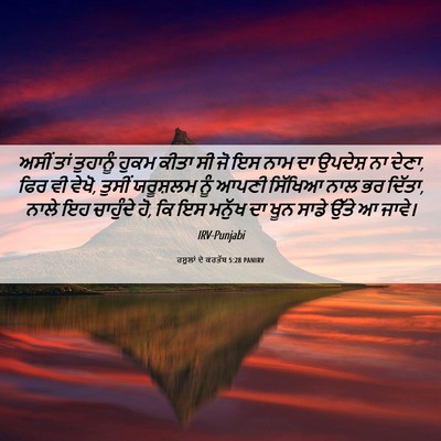 Picture 06 - ਰਸੂਲਾਂ ਦੇ ਕਰਤੱਬ 5:28 PANIRV - ਅਸੀਂ ਤਾਂ ਤੁਹਾਨੂੰ - Bible Verse Picture