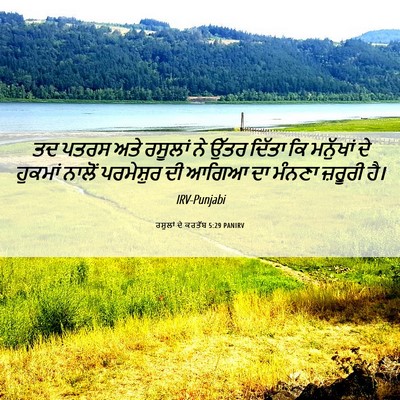 Picture 06 - ਰਸੂਲਾਂ ਦੇ ਕਰਤੱਬ 5:29 PANIRV - ਤਦ ਪਤਰਸ ਅਤੇ ਰਸੂਲਾਂ - Bible Verse Picture