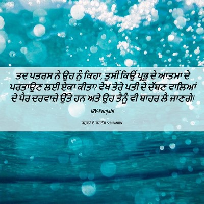 Picture 06 - ਰਸੂਲਾਂ ਦੇ ਕਰਤੱਬ 5:9 PANIRV - ਤਦ ਪਤਰਸ ਨੇ ਉਹ ਨੂੰ - Bible Verse Picture
