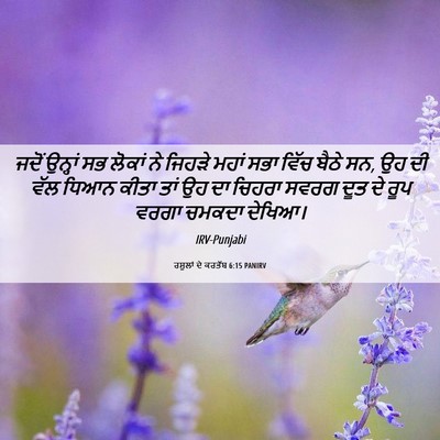 Picture 06 - ਰਸੂਲਾਂ ਦੇ ਕਰਤੱਬ 6:15 PANIRV - ਜਦੋਂ ਉਨ੍ਹਾਂ ਸਭ - Bible Verse Picture
