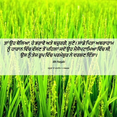 Picture 06 - ਰਸੂਲਾਂ ਦੇ ਕਰਤੱਬ 7:2 PANIRV - ਤਾਂ ਉਹ ਬੋਲਿਆ, ਹੇ - Bible Verse Picture