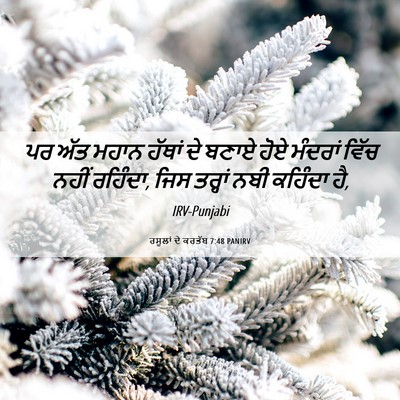 Picture 06 - ਰਸੂਲਾਂ ਦੇ ਕਰਤੱਬ 7:48 PANIRV - ਪਰ ਅੱਤ ਮਹਾਨ ਹੱਥਾਂ - Bible Verse Picture