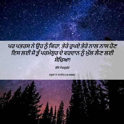 Picture 06 - ਰਸੂਲਾਂ ਦੇ ਕਰਤੱਬ 8:20 PANIRV - ਪਰ ਪਤਰਸ ਨੇ ਉਹ ਨੂੰ - Bible Verse Picture