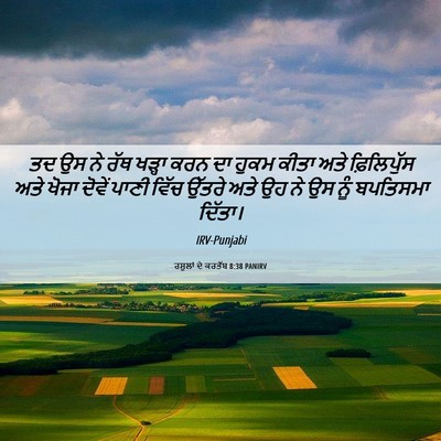Picture 06 - ਰਸੂਲਾਂ ਦੇ ਕਰਤੱਬ 8:38 PANIRV - ਤਦ ਉਸ ਨੇ ਰੱਥ ਖੜ੍ਹਾ - Bible Verse Picture