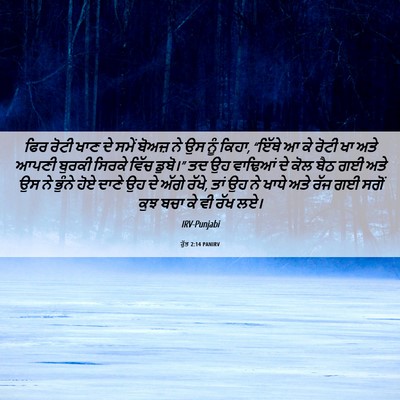 Picture 06 - ਰੁੱਤ 2:14 PANIRV - ਫਿਰ ਰੋਟੀ ਖਾਣ ਦੇ - Bible Verse Picture