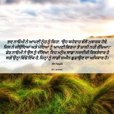 Picture 06 - ਰੁੱਤ 2:20 PANIRV - ਤਦ ਨਾਓਮੀ ਨੇ ਆਪਣੀ - Bible Verse Picture