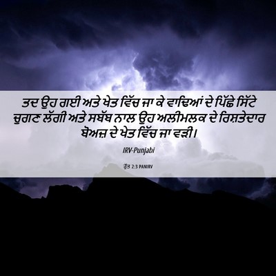 Picture 06 - ਰੁੱਤ 2:3 PANIRV - ਤਦ ਉਹ ਗਈ ਅਤੇ ਖੇਤ - Bible Verse Picture