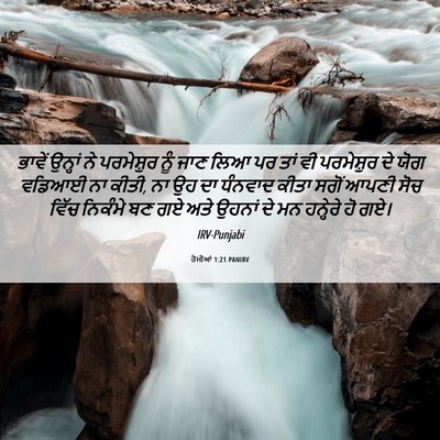 Picture 06 - ਰੋਮੀਆਂ 1:21 PANIRV - ਭਾਵੇਂ ਉਨ੍ਹਾਂ ਨੇ - Bible Verse Picture