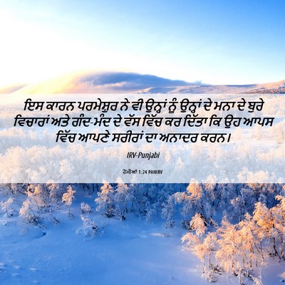 Picture 06 - ਰੋਮੀਆਂ 1:24 PANIRV - ਇਸ ਕਾਰਨ ਪਰਮੇਸ਼ੁਰ - Bible Verse Picture
