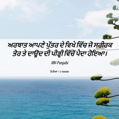 Picture 06 - ਰੋਮੀਆਂ 1:3 PANIRV - ਅਰਥਾਤ ਆਪਣੇ ਪੁੱਤਰ - Bible Verse Picture