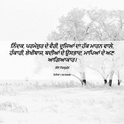 Picture 06 - ਰੋਮੀਆਂ 1:30 PANIRV - ਨਿੰਦਕ, ਪਰਮੇਸ਼ੁਰ ਦੇ - Bible Verse Picture