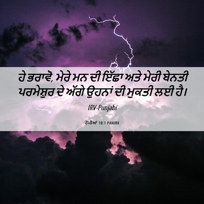 Picture 06 - ਰੋਮੀਆਂ 10:1 PANIRV - ਹੇ ਭਰਾਵੋ, ਮੇਰੇ ਮਨ - Bible Verse Picture