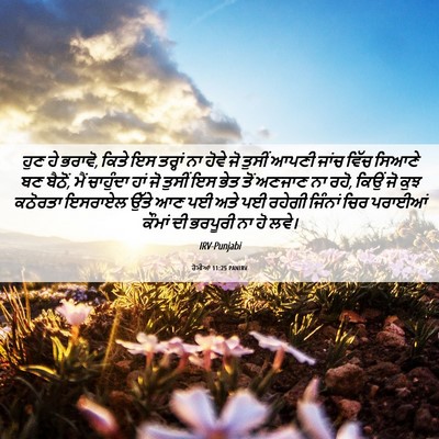 Picture 06 - ਰੋਮੀਆਂ 11:25 PANIRV - ਹੁਣ ਹੇ ਭਰਾਵੋ, ਕਿਤੇ - Bible Verse Picture