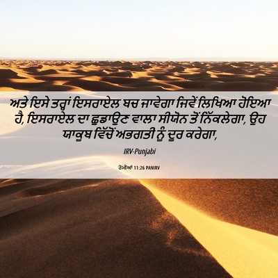 Picture 06 - ਰੋਮੀਆਂ 11:26 PANIRV - ਅਤੇ ਇਸੇ ਤਰ੍ਹਾਂ - Bible Verse Picture