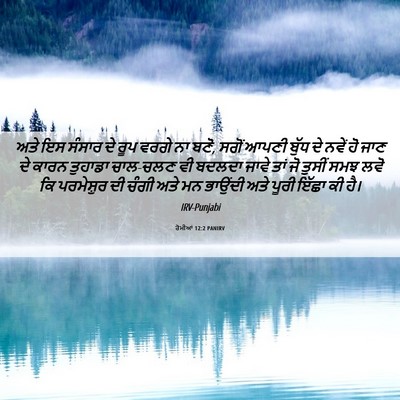 Picture 06 - ਰੋਮੀਆਂ 12:2 PANIRV - ਅਤੇ ਇਸ ਸੰਸਾਰ ਦੇ ਰੂਪ - Bible Verse Picture