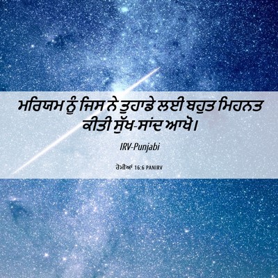 Picture 06 - ਰੋਮੀਆਂ 16:6 PANIRV - ਮਰਿਯਮ ਨੂੰ ਜਿਸ ਨੇ - Bible Verse Picture