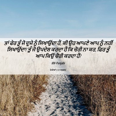 Picture 06 - ਰੋਮੀਆਂ 2:21 PANIRV - ਤਾਂ ਫੇਰ ਤੂੰ ਜੋ ਦੂਜੇ - Bible Verse Picture